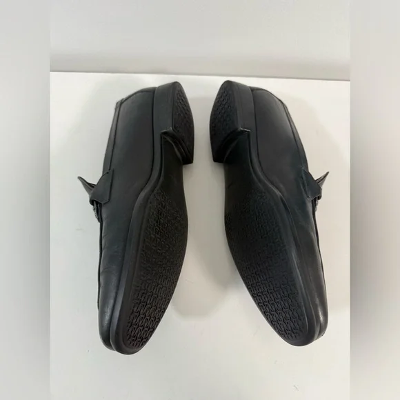 Salvatore Ferragamo Black Leather Loafers with Horsebit Detail